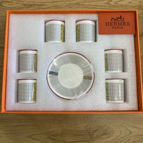 Hermes coffee set for six, 100% porcelain