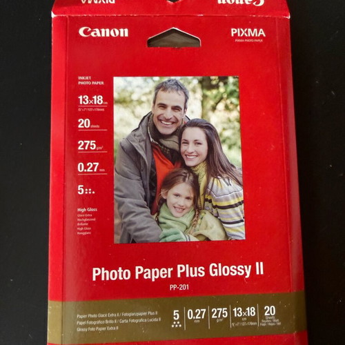 Photo Paper Plus Glossy Canon used, few sheets