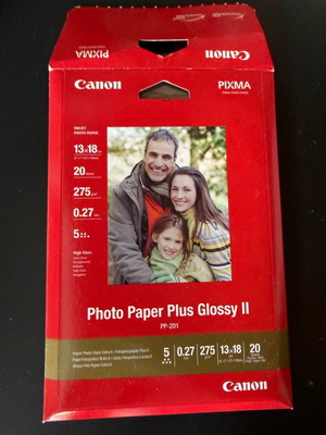 Photo Paper Plus Glossy Canon used, few sheets