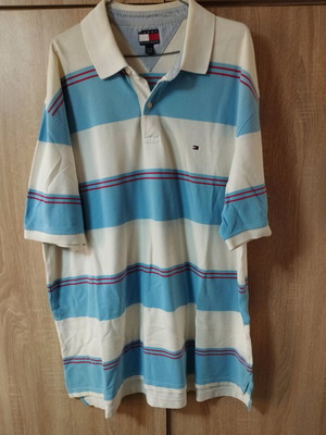 Tommy Hilfiger XXL polo shirt like new, loose fit, white and blue