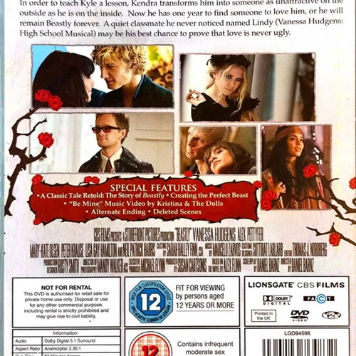 Beastly DVD romance fantasy movie with Vanessa Hudgens, sealed
