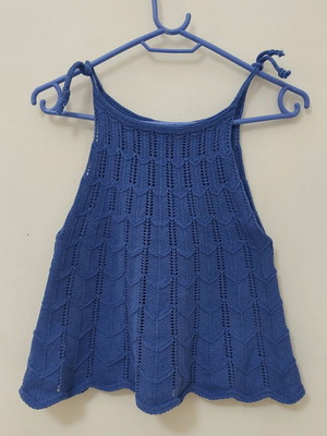 Knit Sleeveless Top like new, size S, navy blue