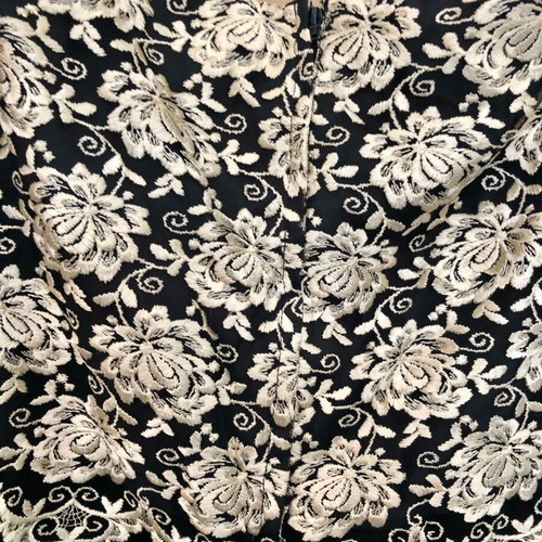 Opera by Richards embroidered velvet evening dress like new, black and beige