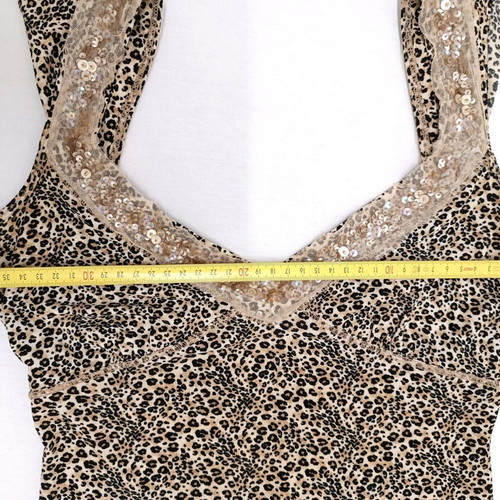 Liu Jo Summer Mini Dress S Leopard Print with Deep V Neck