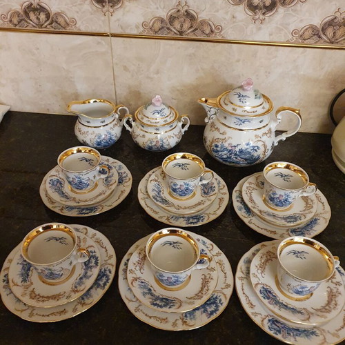 Coffee set 21 pieces 22 carat gold plated like new