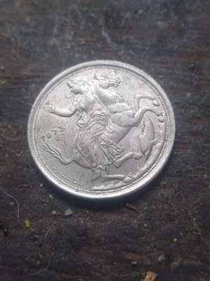 20 Drachma Coin 1973 Greece like new with phoenix and soldier