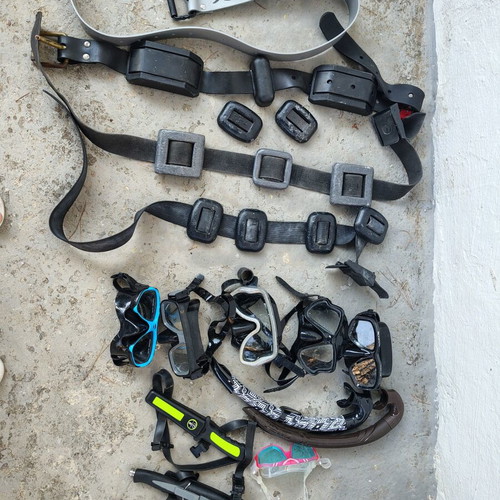 Orca and Zone3 wetsuits, diving gear set with Mares accessories