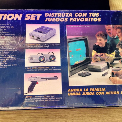 Retro game console used, complete with cartridge and controller