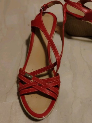 Geox women's platform sandals used, red, size 38
