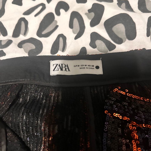 Zara sequin set jacket and pants black like new