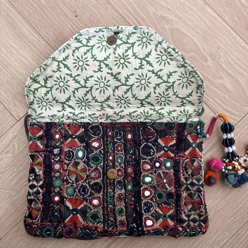 Boho Ethnic Crossbody Bag and Clutch with Embroidery like new