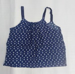 Summer top like new, blue with white geometric pattern
