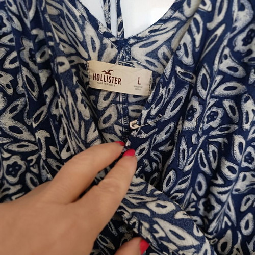 Hollister jumpsuit like new, 100% viscose, white and blue, XXL