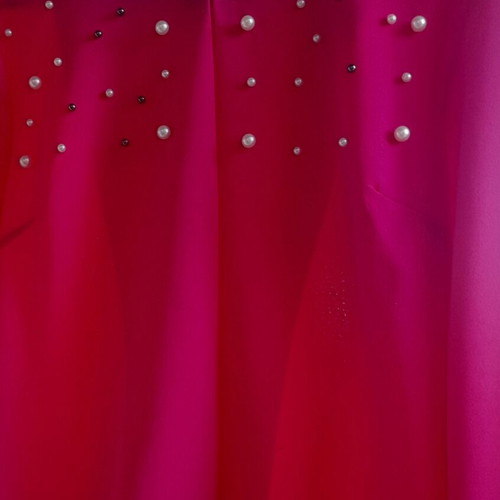 Fuchsia jacket embroidered with black and white pearls like new
