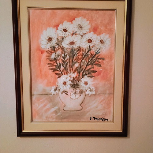 Canvas painting like new, chrysanthemum theme 50x40