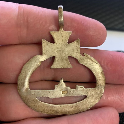 Silver German U-Boat WW2 used with iron cross