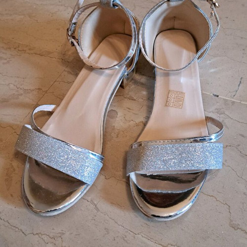 Silver sandals like new, size 39