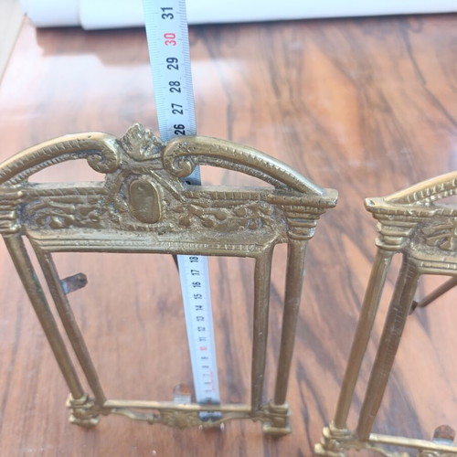 Pair of Antique Brass Table Frames Art Nouveau & Neoclassical Style 1890-1930