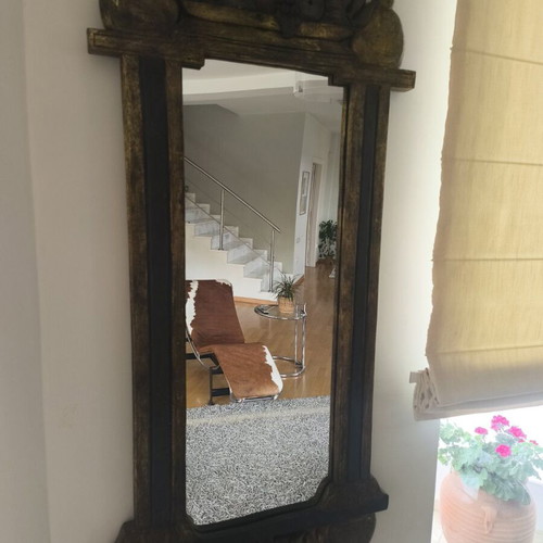 Vintage wall mirror handmade carved solid wood like new