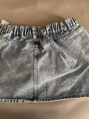 Shein denim skirt with pearls, size L, blue