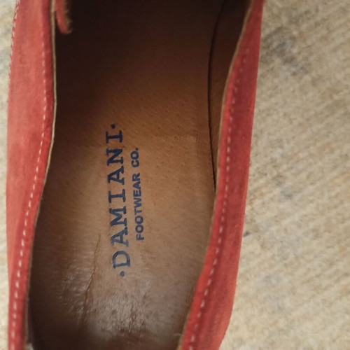 Damiani leather suede men's shoes used, red, size 42