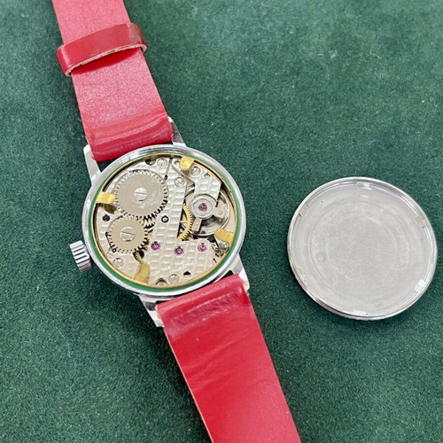 Midas Vintage mechanical wristwatch like new, white and red
