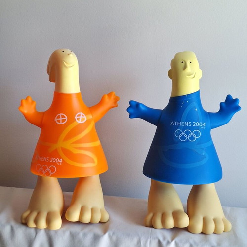 Athens 2004 Athena and Phevos Official Olympic Mascot Figures set