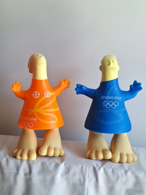 Athens 2004 Athena and Phevos Official Olympic Mascot Figures set