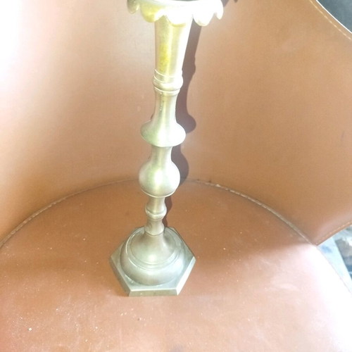Brass candlestick used 31cm height with 11cm base handmade