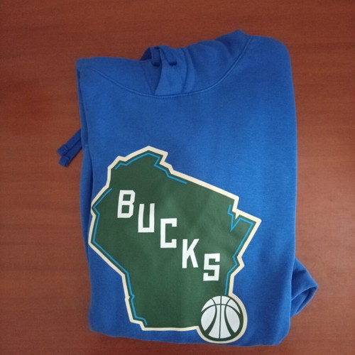 NBA Milwaukee Bucks City Edition hoodie like new, size L, blue, Nike