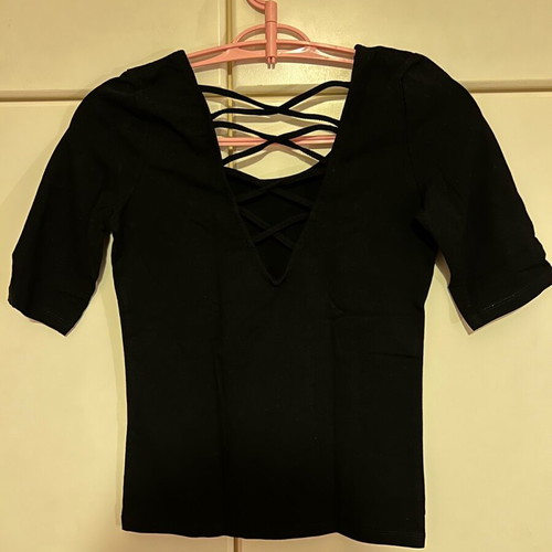 Bershka blouse used, size S, black with open back