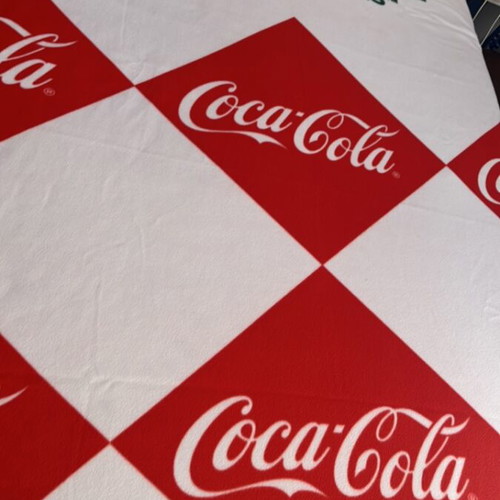 Coca Cola fleece blanket new with gift bag
