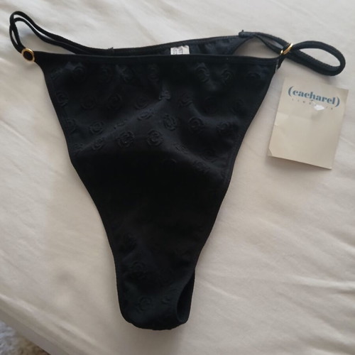 Cacharel black underwear new, embossed logo, size small medium