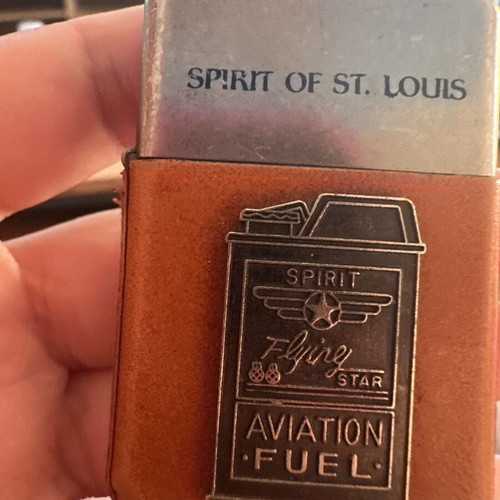 Spirit of St. Louis vintage petrol windproof lighter with leather