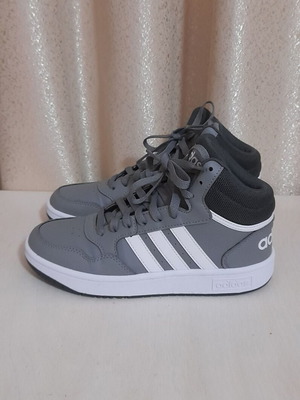 Adidas Hoops 3.0 Mid K athletic boots new, grey with white stripes