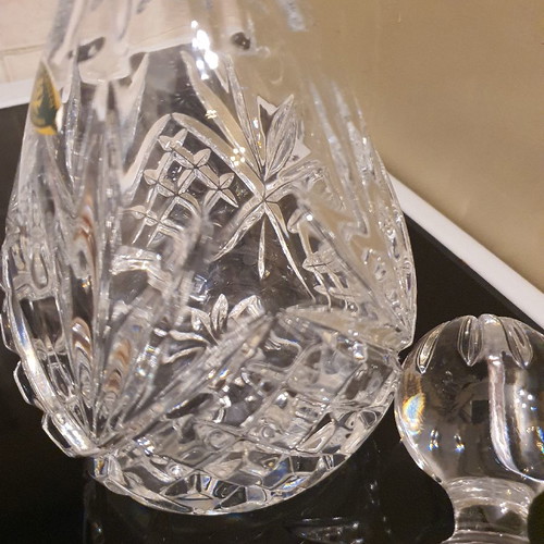 Crystal carafe new, heavy Slovak crystal 33cm