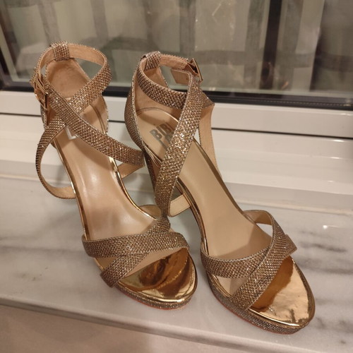Bibi Lou 12cm high-heeled sandals size 39 like new, pink gold