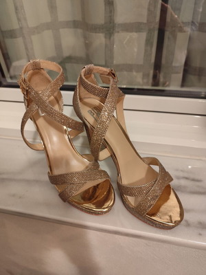 Bibi Lou 12cm high-heeled sandals size 39 like new, pink gold