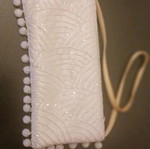 Embroidered Beaded Bag like new, beige handbag