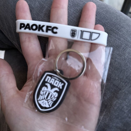 PAOK FC Official Set with Keychain and Silicone Bracelet New