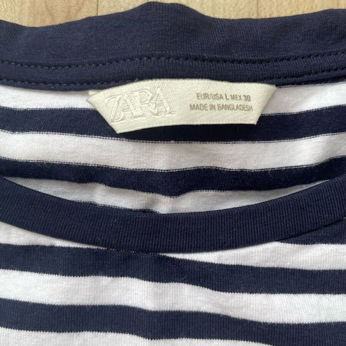 Zara striped navy T-shirt size L like new