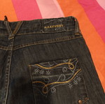 Raxevsky jeans small, like new, blue with embroidery and fades