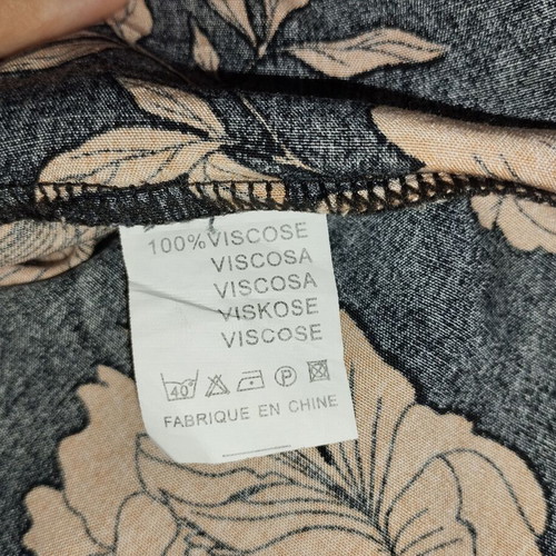 Long summer floral dress black with beige-brown flowers like new