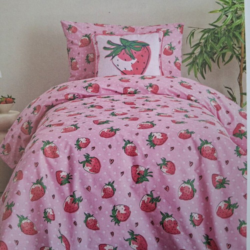 Palamaiki Strawberry Bed Sheet Set 100% Cotton New
