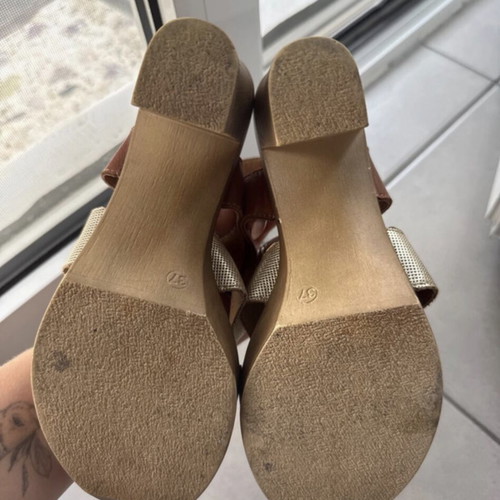 Ragazza platform sandals like new, brown and gold, size 37