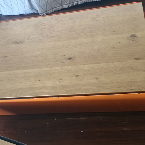 Coffee tables used, black and orange, solid sheet metal, 1.40x0.79x0.31m
