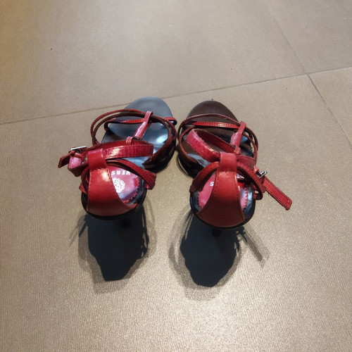Versace sandals size 37 like new, red leather with metal details