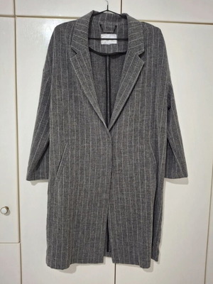 Long grey pinstripe jacket, size L