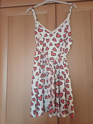 Karavan mini dress like new, size S/M, white and red