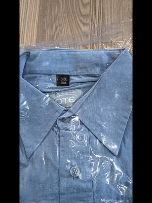 Work shirt sky blue long sleeve size 2 XXL with OTE logo new